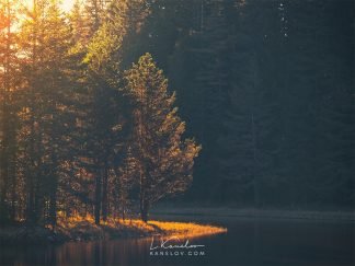 Lake at sunrise photography print