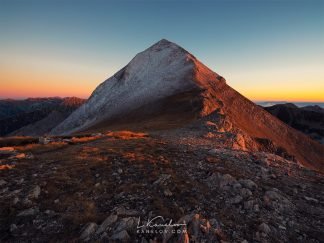 Mountain peak sunset landscape
