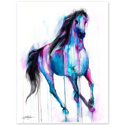 Magical Horse watercolor painting print by Slaveika Aladjova