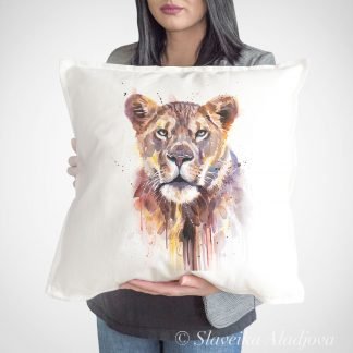 African Lioness art Pillow case