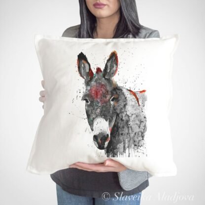 Black and white Donkey Art Pillow case