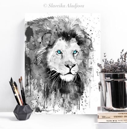 Black and white Lion