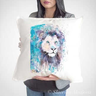 Blue Lion art Pillow case
