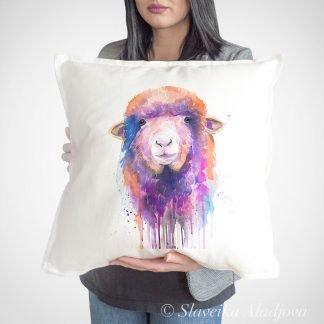 Colorful Sheep art Pillow case