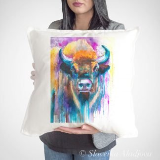 European bison art Pillow case