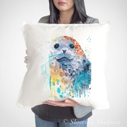 Harbor seal art Pillow case