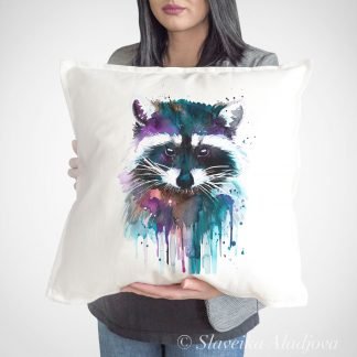 Raccoon art Pillow case