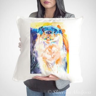 River Otter art Pillow case