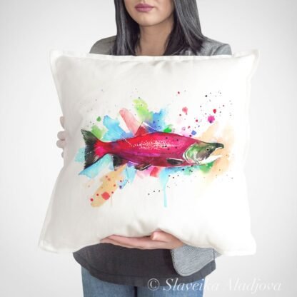 Sockeye salmon art Pillow case