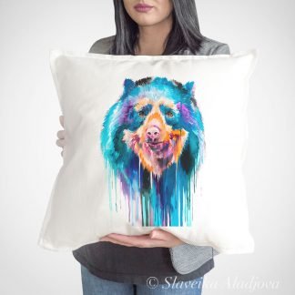 Spectacled Bear art Pillow case