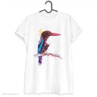 White-throated Kingfisher art T-shirt