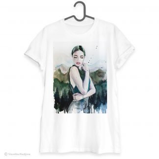 Mountain girl portrait art T-shirt
