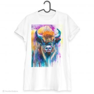European bison art T-shirt