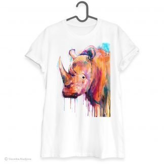 Colorful Rhino art T-shirt