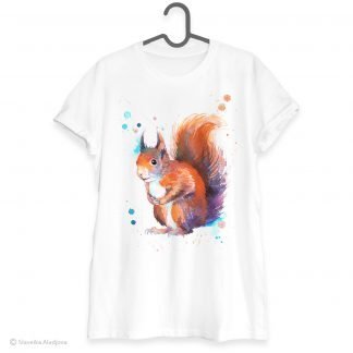 Red squirrel art T-shirt