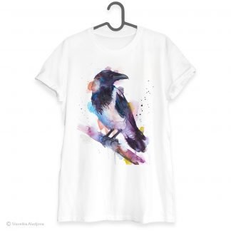 Hooded crow art T-shirt