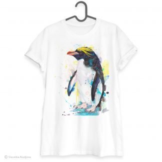 Macaroni penguin art T-shirt