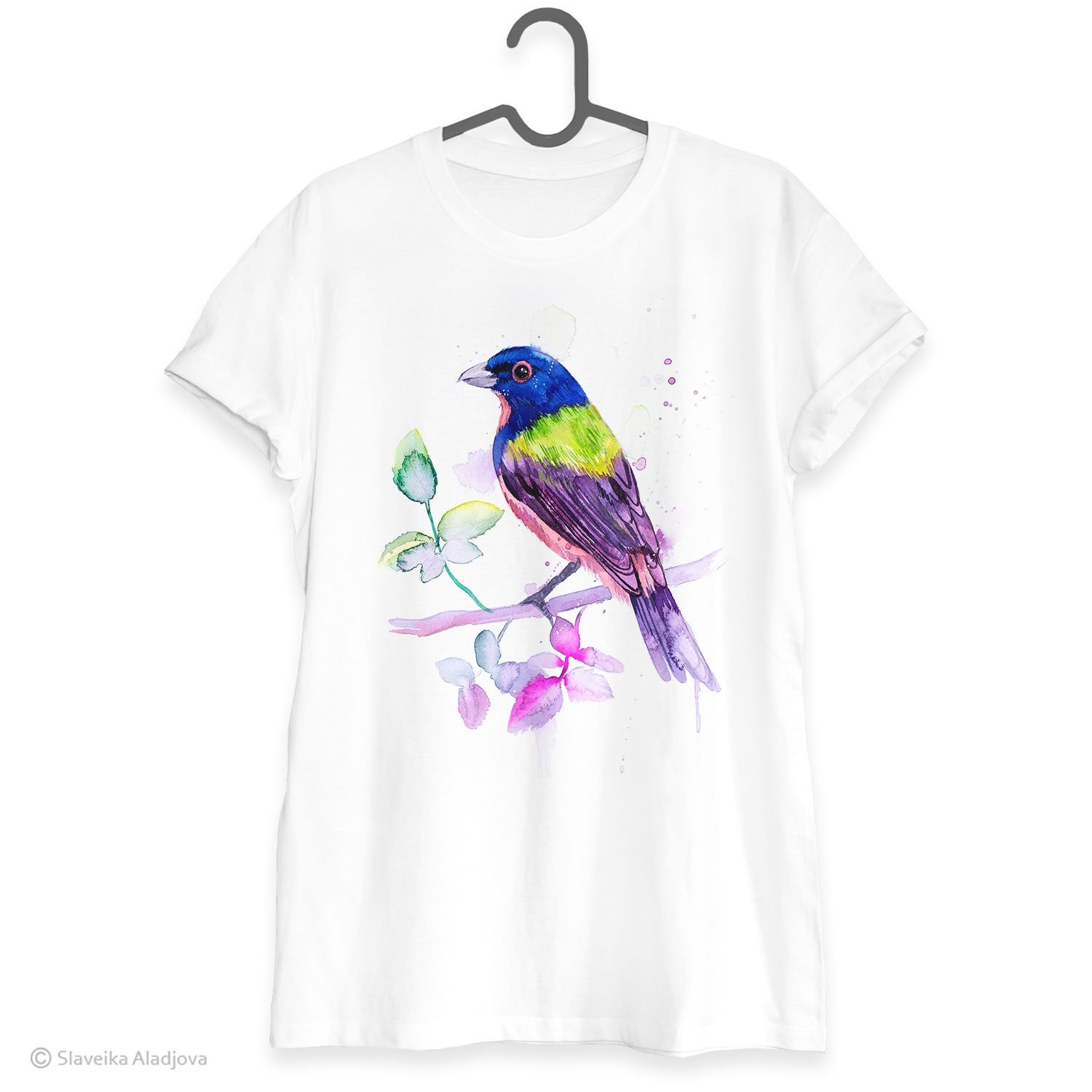 PaintedBunting art Tshirt. Art by Slaveika Aladjova.