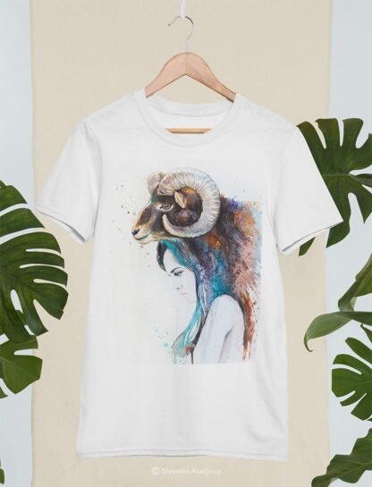 Mouflon girl art T-shirt