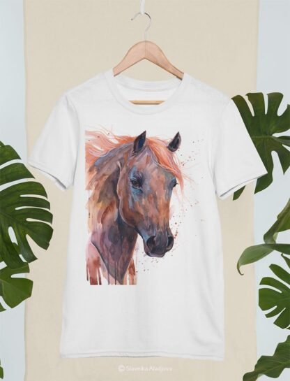 Brown Arabian horse art T-shirt