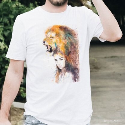 Lion girl art T-shirt