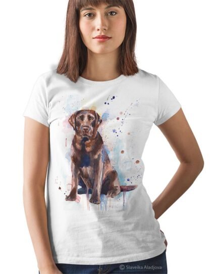 Chocolate Labrador art T-shirt