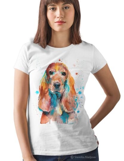English Cocker Spaniel art T-shirt