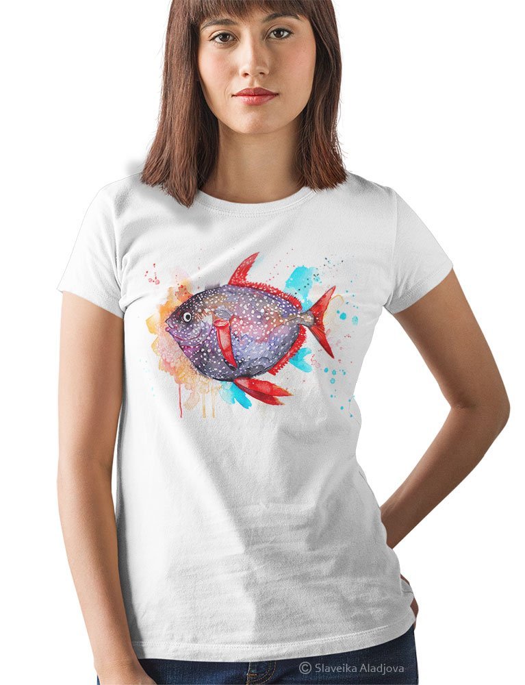 Opah Moonfish Sunfish art T-shirt . Art by Slaveika Aladjova.