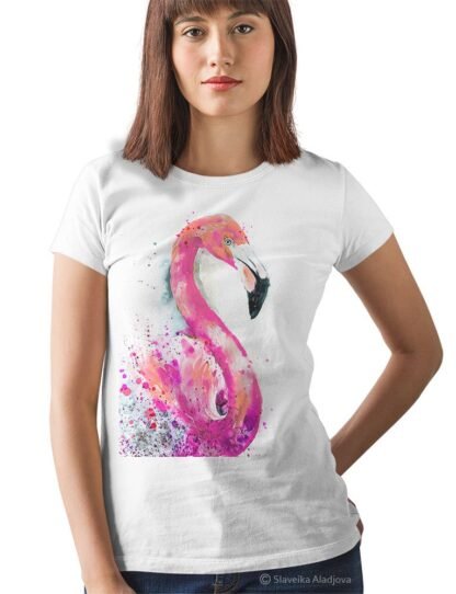 Pink Flamingo art T-shirt