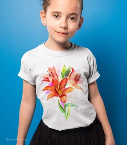Lilium flower art T-shirt