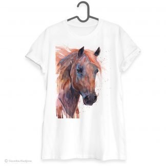 Brown Arabian horse art T-shirt