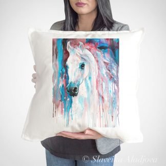 White horse art Pillow case