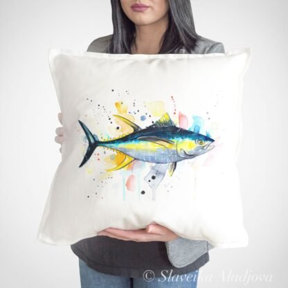 Yellowfin tuna art Pillow case