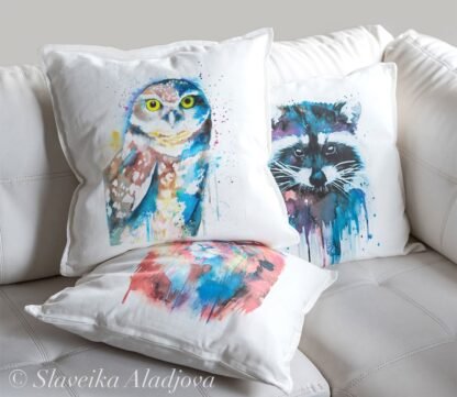 Burrowing owl art Pillow cover