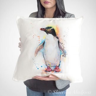 Yellow-eyed Penguin art Pillow cover