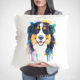 Bernese Mountain Dog art pillow cover