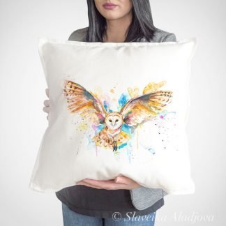 Barn owl art Pillow cover