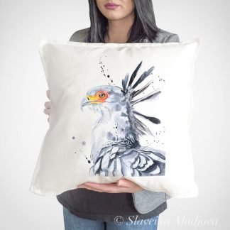 Secretary bird art Pillow cover