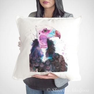 White-headed vulture art Pillow cover