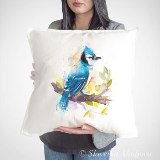 Blue Jay art Pillow cover
