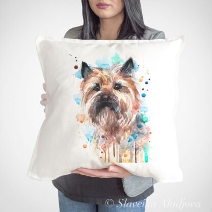 Cairn Terrier art pillow cover