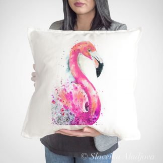 Pink Flamingo art Pillow cover