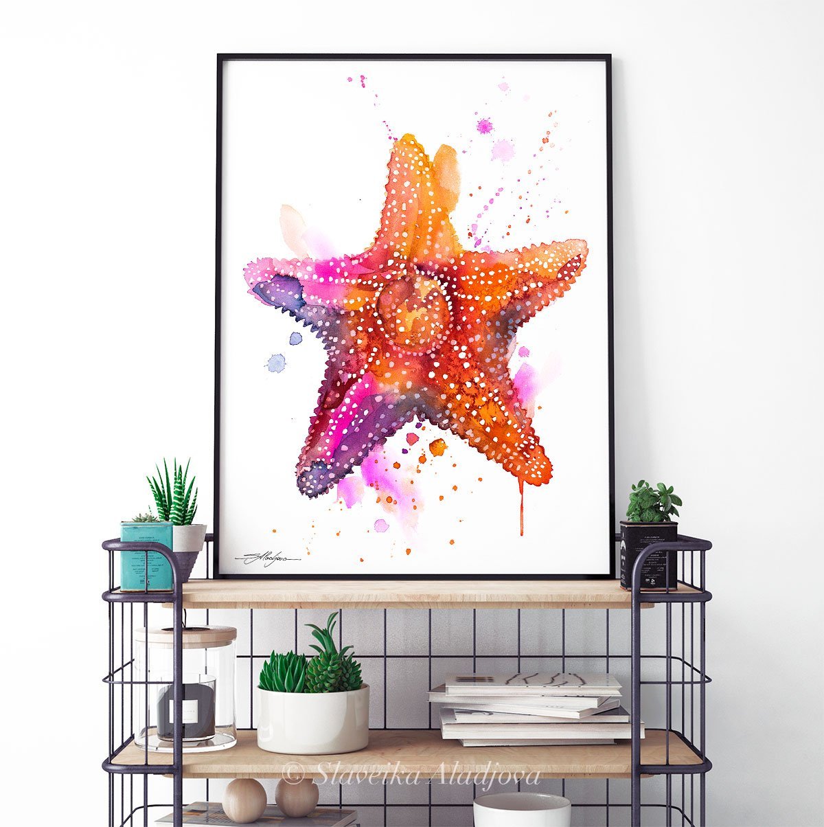 Starfish watercolor painting print by Slaveika Aladjova