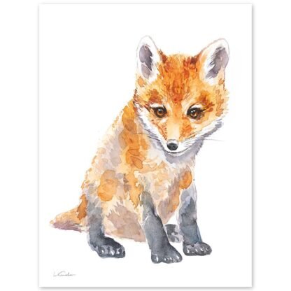 Baby Red Fox Watercolor