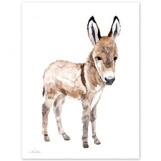 Baby Donkey Watercolor Print