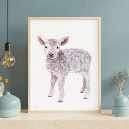 Baby Lamb Watercolor Print