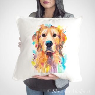 Golden Retriever, Dog art Pillow case