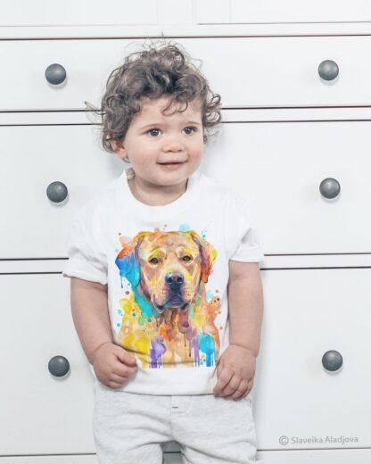 Labrador Retriever, Dog art T-shirt, watercolor